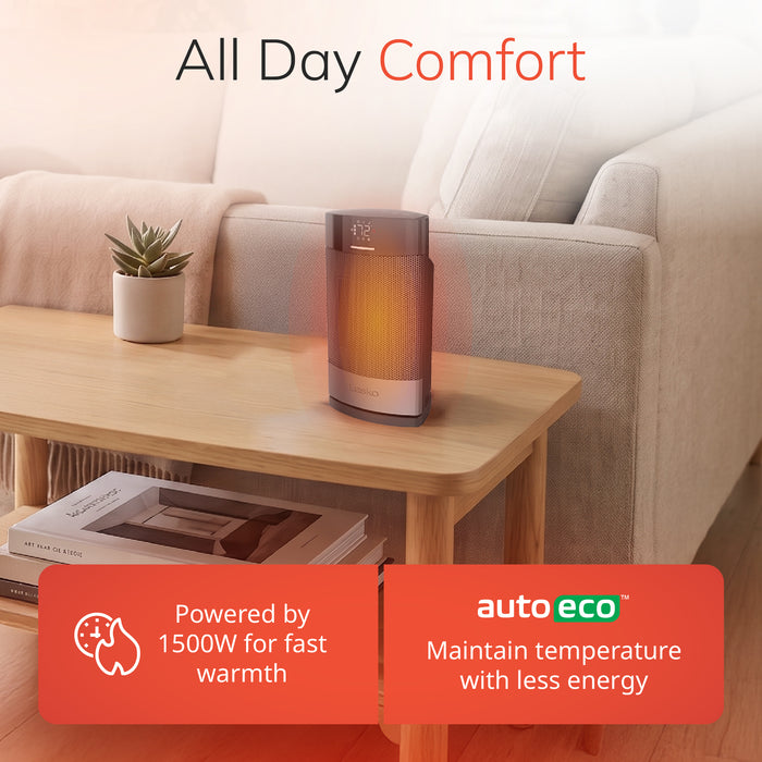 Lasko Ellipse 12" Ceramic Space Heater: Oscillating, 3 Heat Settings, Remote, Timer, Tip-Over Switch, Child Lock, Thermostat