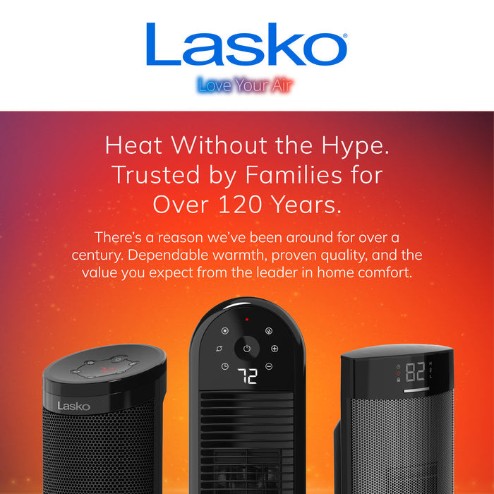 Lasko Low Profile Baseboard Space Heater: 3 Heat Settings, Remote, Timer, Tip-Over Switch, Powered Louvers, Thermostat