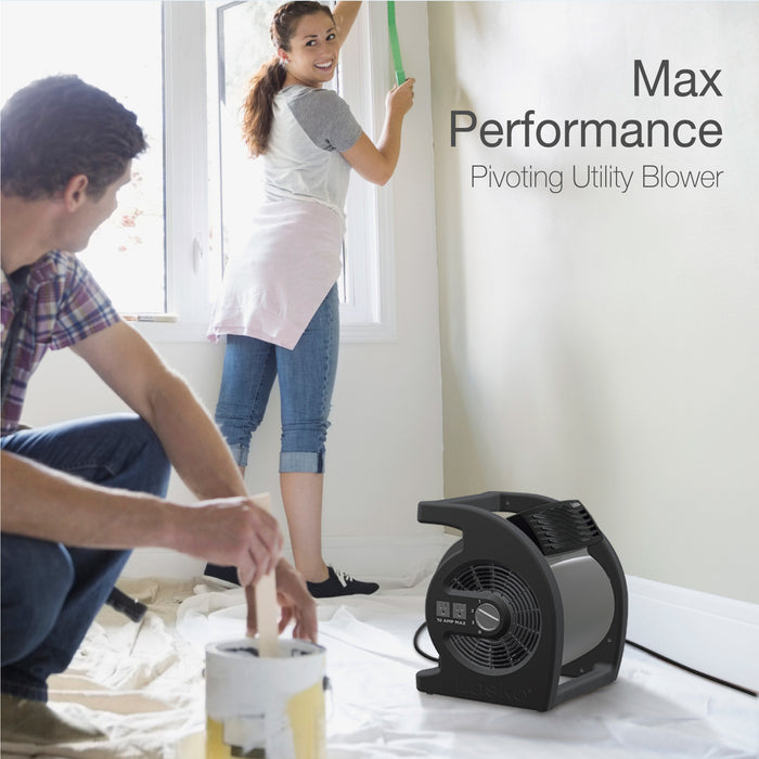 Lasko Max Performance 15" Air Mover Blower Fan: 3-Speed, High Velocity, 2 Outlets, Black