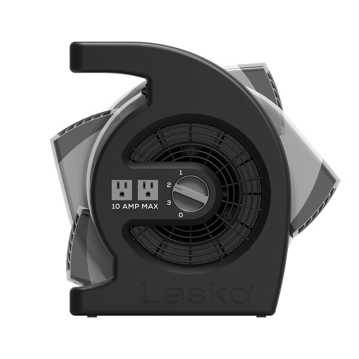 Lasko Max Performance 15" Air Mover Blower Fan: 3-Speed, High Velocity, 2 Outlets, Black