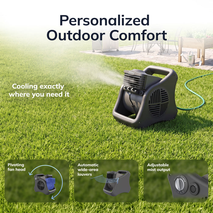 Lasko Misto 15" Outdoor Misting Fan: 3-Speed, Pivoting, Powered Louvers