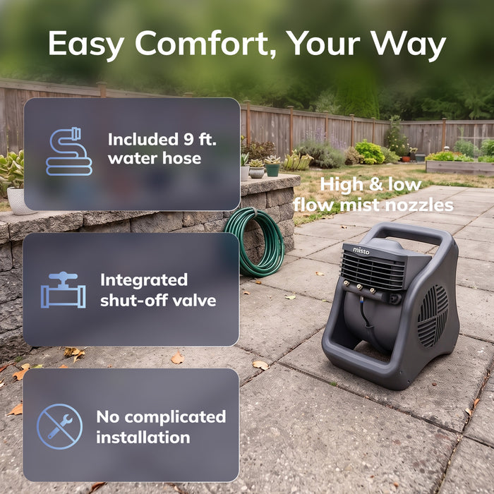 Lasko Misto 15" Outdoor Misting Fan: 3-Speed, Pivoting, Powered Louvers