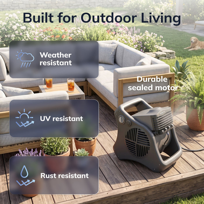 Lasko Misto 15" Outdoor Misting Fan: 3-Speed, Pivoting, Powered Louvers