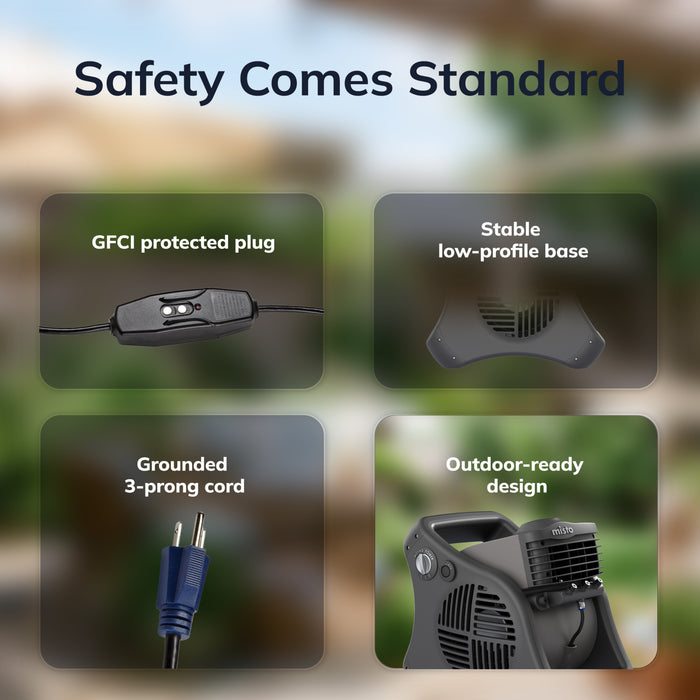 Lasko Misto 15" Outdoor Misting Fan: 3-Speed, Pivoting, Powered Louvers