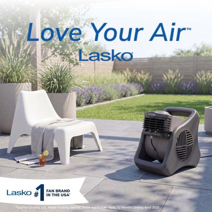 Lasko Misto 15" Outdoor Misting Fan: 3-Speed, Pivoting, Powered Louvers