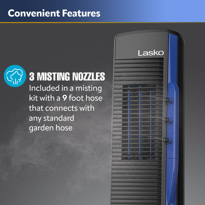 Lasko Misto 42" Outdoor Misting Tower Fan: Oscillating, 4-Speed