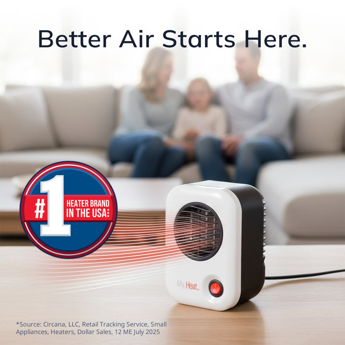 Lasko MyHeat 6" Personal Ceramic Space Heater: 200W, 1 Heat Setting, White
