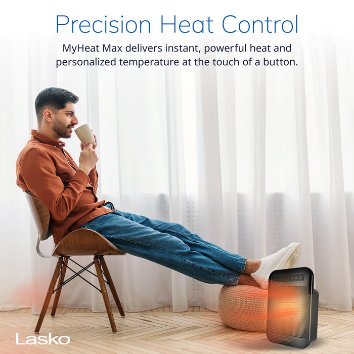 Lasko MyHeat Max 9" Ceramic Space Heater: 2 Heat Settings, Timer, Thermostat