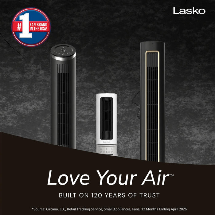 Lasko Pinnacle 15" DC Table Fan: Oscillating, 12-Speed, 15° Tilt, Remote
