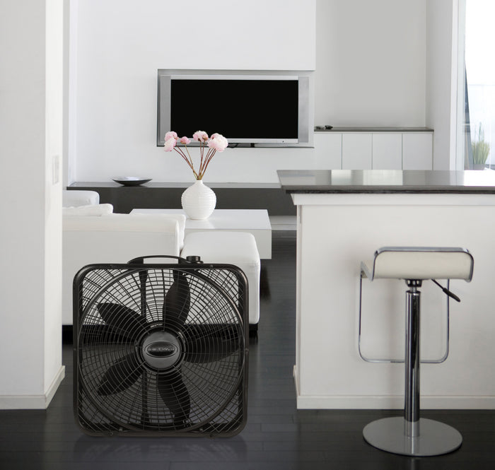Lasko Power Plus 20" Box Fan: 3-Speed, Weather-Resistant Motor