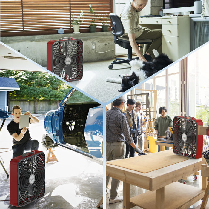 Lasko Pro Power 20" Box Fan: 3-Speed, Weather-Resistant Motor