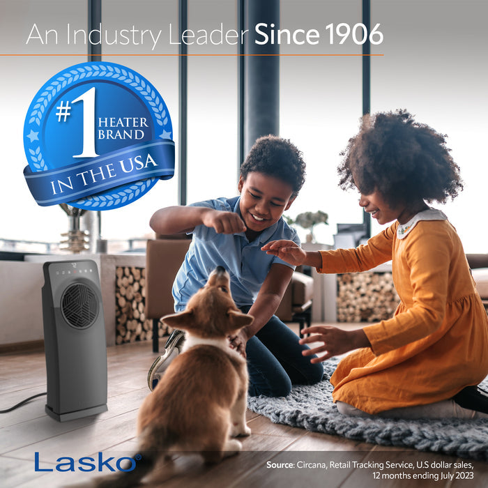 Lasko Revolution II 23" Ceramic Console Space Heater: Oscillating, 3 Heat Settings, Remote, Timer, Tip-Over Switch