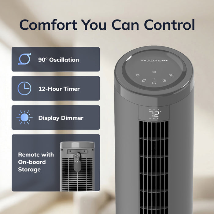 Lasko Rise 54" AC Pedestal Fan: Oscillating, 4-Speed, Remote, Timer