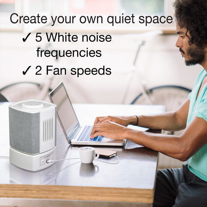 Lasko SlumberBreeze 8" Table Fan with White Noise: Oscillating, 2-Speed