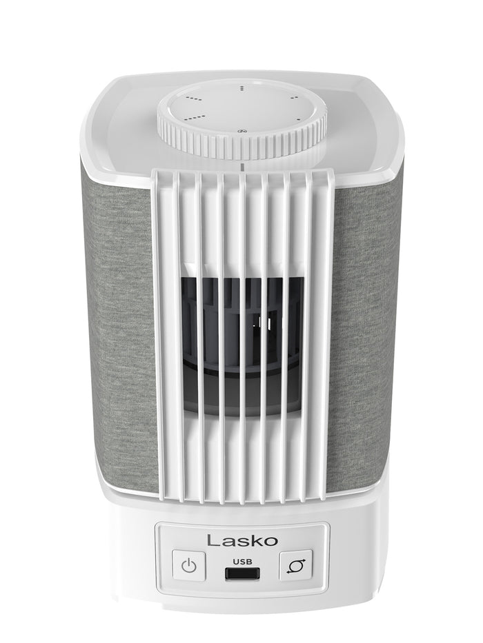 Lasko SlumberBreeze 8" Table Fan with White Noise: Oscillating, 2-Speed