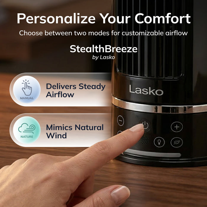 Lasko StealthBreeze 15" DC Table Fan: Oscillating, 12-Speed, 15° Tilt, Remote