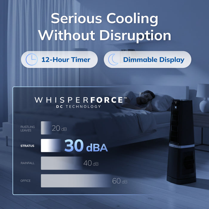 Lasko Stratus 35" DC Tower Fan: Oscillating, 12-Speed, High Velocity, Remote