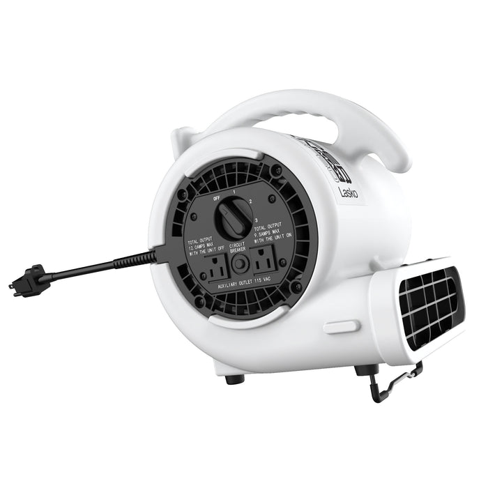 Lasko Super Fan Max 13" Air Mover Blower Fan: 3-Speed, High Velocity, 2 Outlets
