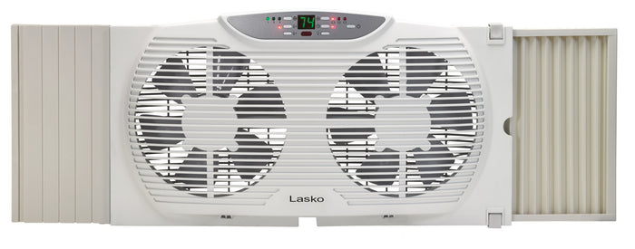 Lasko Twin Window Fan: 3-Speed, Electrically Reversible, Remote, White