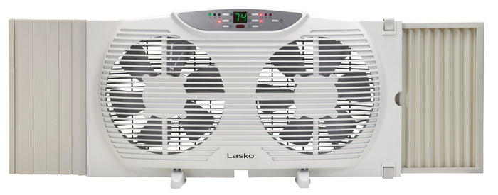 Lasko Twin Window Fan: 3-Speed, Electrically Reversible, Remote, White