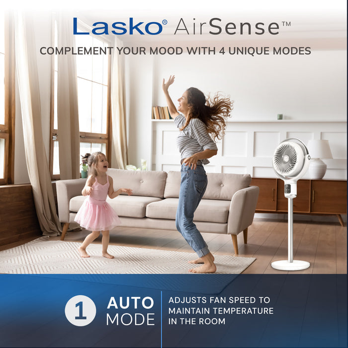 Lasko Whirlwind 7" DC Pedestal Fan: Dual Oscillation, 24-Speed, Remote, Timer