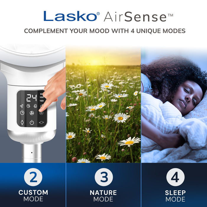 Lasko Whirlwind 7" DC Pedestal Fan: Dual Oscillation, 24-Speed, Remote, Timer