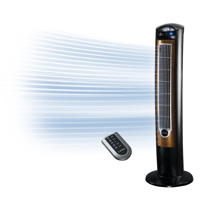 Lasko Wind Curve 42" Tower Fan: Oscillating, 3-Speed, Remote, Ionizer, Black