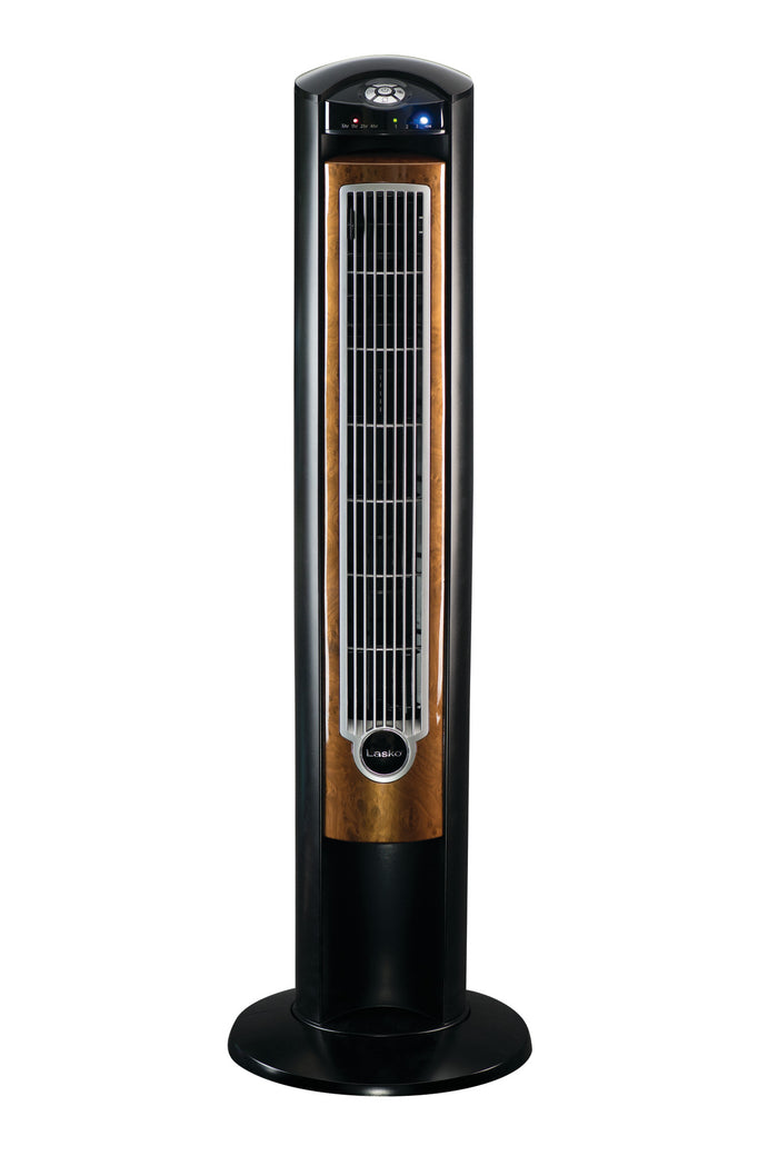 Lasko Wind Curve 42" Tower Fan: Oscillating, 3-Speed, Remote, Ionizer, Black