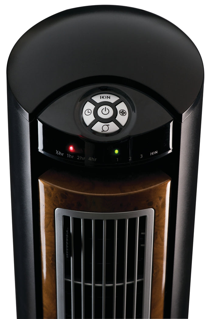 Lasko Wind Curve 42" Tower Fan: Oscillating, 3-Speed, Remote, Ionizer, Black