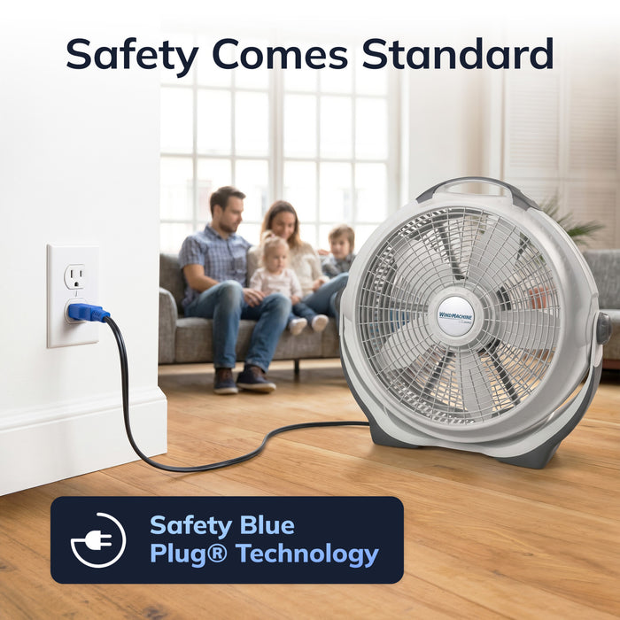 Lasko Wind Machine 20" Air Circulator Fan: 3-Speed, Pivoting, Gray