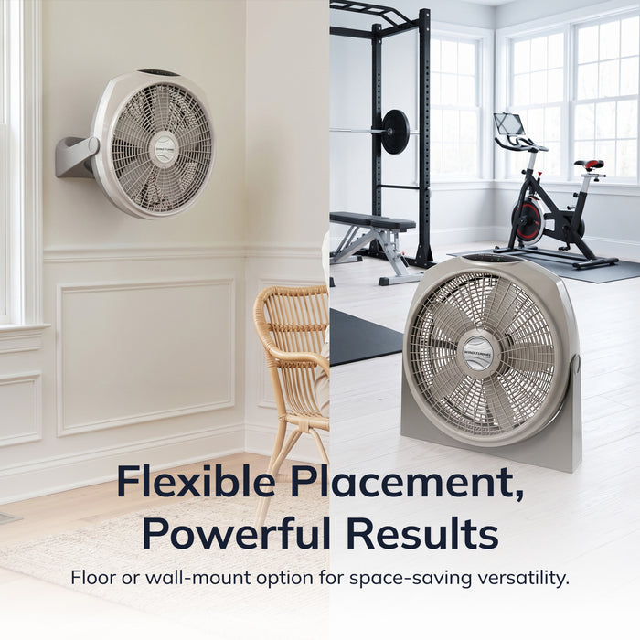 Lasko Wind Tunnel 20" Air Circulator Fan: Wall Mount, 3-Speed, Remote, Timer