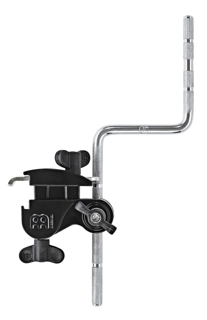ATTACHE MEINL  SUR CERCLE + TIGE EN Z, ACIER MOULE, NOIR POUDRE, 360° DE ROTATION 3/8