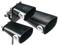 Triple cloche 2"1/2, 3"1/2 et 5", alliage acier spécial, muffled sound, avec attache, noir poudré