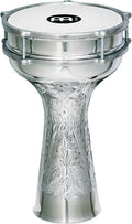 Darbouka aluminium martelé main, 18.5 x 34 cm, peau synthétique, clé d'accord