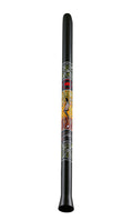 Didgeridoo synthétique 130 cm, accord en Ré, léger, noir avec motifs