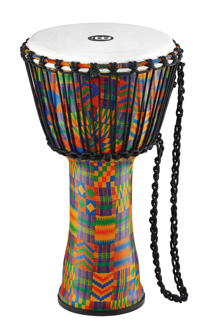 Djembé 10" Travel, fût et peau synthétiques, ultra léger, hauteur 51 cm, cordage nylon HTP 4mm pré-étiré, Kenyan Quilt