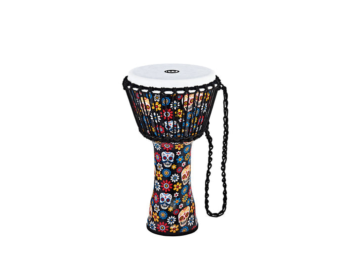 Djembé 10" Travel, fût et peau synthétiques, ultra léger, hauteur 51 cm, cordage nylon HTP 4 mm pré-étiré, Kanga Sarong