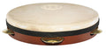 Pandeiro 10", fût en hévéa, peau de chèvre, système d'accordage interne, 1 rangée de cymbalettes laiton martelées main, marron