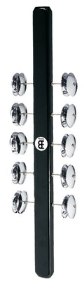 Rocar style moderne, bois d'hévéa, 20 paires de cymbalettes chromées, noir