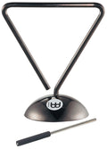 Triangle acier, chambre de résonance remplie d'eau, batte métal fournie, finition noir nickel