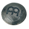 Spark shaker, coque ronde en métal trouée remplie de perles métal, finition nickel noir