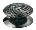 Spin Spark shaker, coque ronde en métal trouée remplie de perles métal, disque permettant le réglage de la tonalité, nickel noir