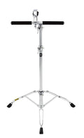 Support bongos pro, barre de soutien, trépied double embase, inclinaison/hauteur ajustables (80 à 134cm), bague mémoire, chromé