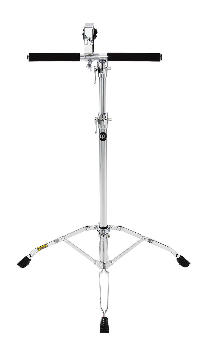 Support bongos pro, barre de soutien, trépied double embase, inclinaison/hauteur ajustables (80 à 134cm), bague mémoire, chromé