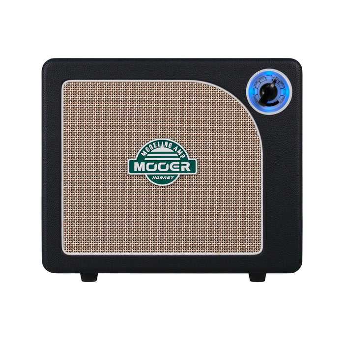 Ampli HORNET BLACK LI, 15W, HP 6.5", 9 modélisations d'amplis haute-qualité, effets Modulation/Délai/Réverb, batterie, noir