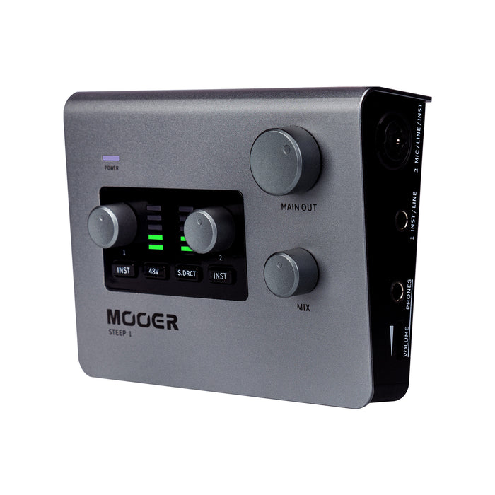 Interface audio STEEP I, 2 canaux, deux entrées (combo XLR/Jack et Jack), alimentation fantôme, USB type C 2.0, gris