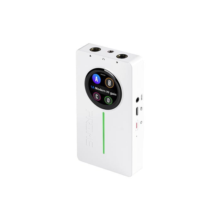 Interface PRIME P2, pour guitare électrique, écran tactile, technologie MNRS de modélisation d'amplis et d'effets, blanc