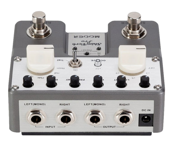 Pédale SHIMVERB PRO, série Twin, réverb numérique stéréo 5 modes plus octave, boîtier métal, true bypass, gris