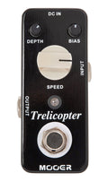 Pédale TRELICOPTER, trémolo optique classique, boîtier métal, true bypass, noir