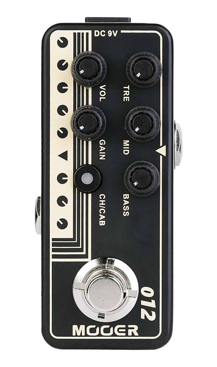 Pédale US GOLD 100, préampli numérique type Classic British Plexi, deux canaux, EQ 3 bandes par canal, noir et argent